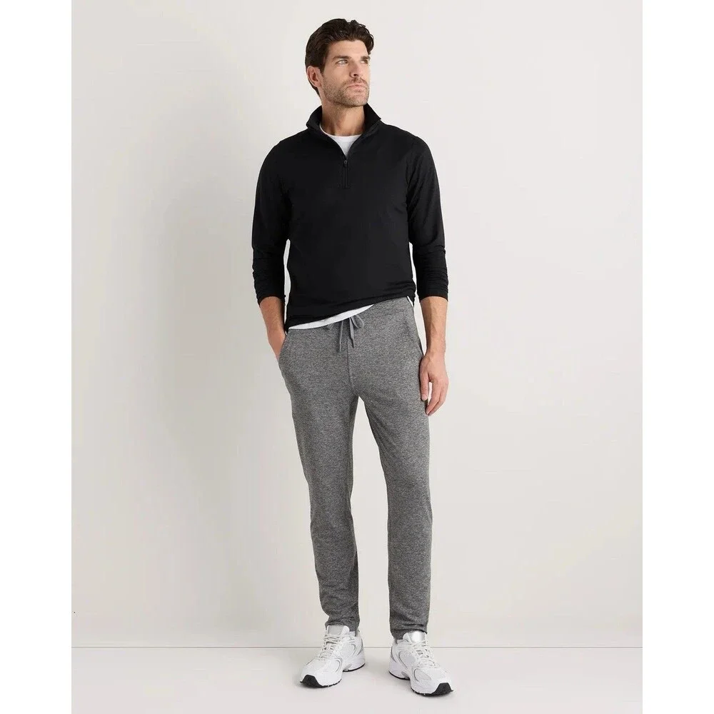 Quince Men's Gray Flowknit Performance Pants Large L Joggers Drawstring Active